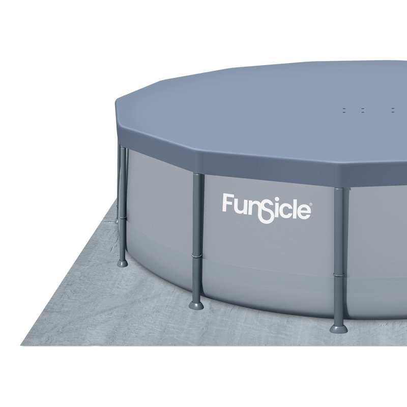 Funsicle 14' x 42" Oasis Round Above Ground Swimming Pool Set, Cool Gray