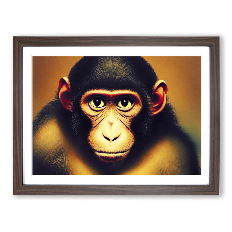 A Sublime Monkey - Framed Print, Walnut, 34cm H x 46cm W x 2cm D