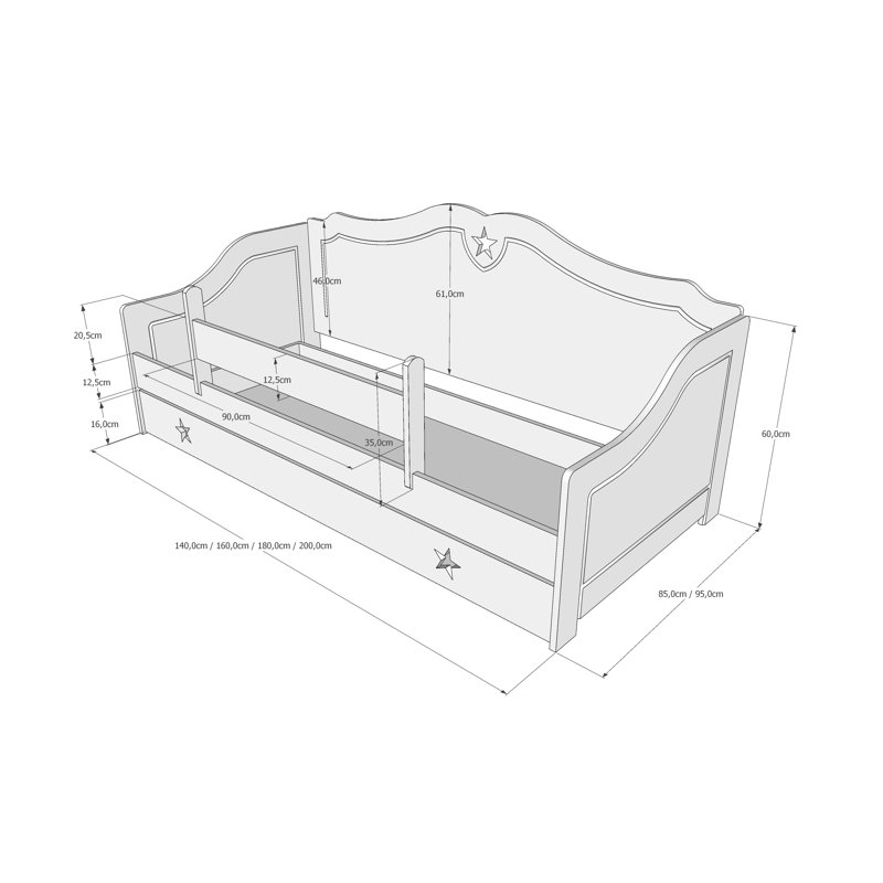 Tomaso Daybed, 94 x 144 cm