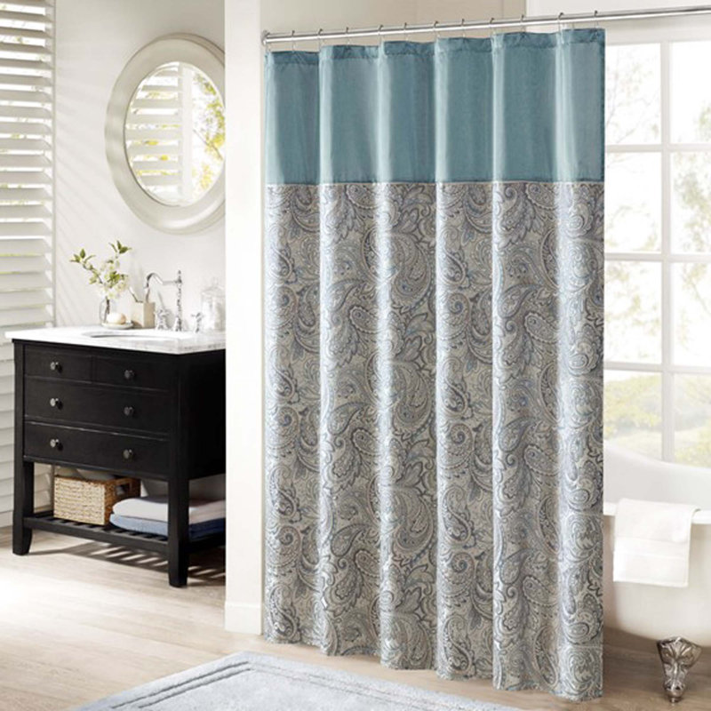 Rideau de douche jacquard, Sarcelle