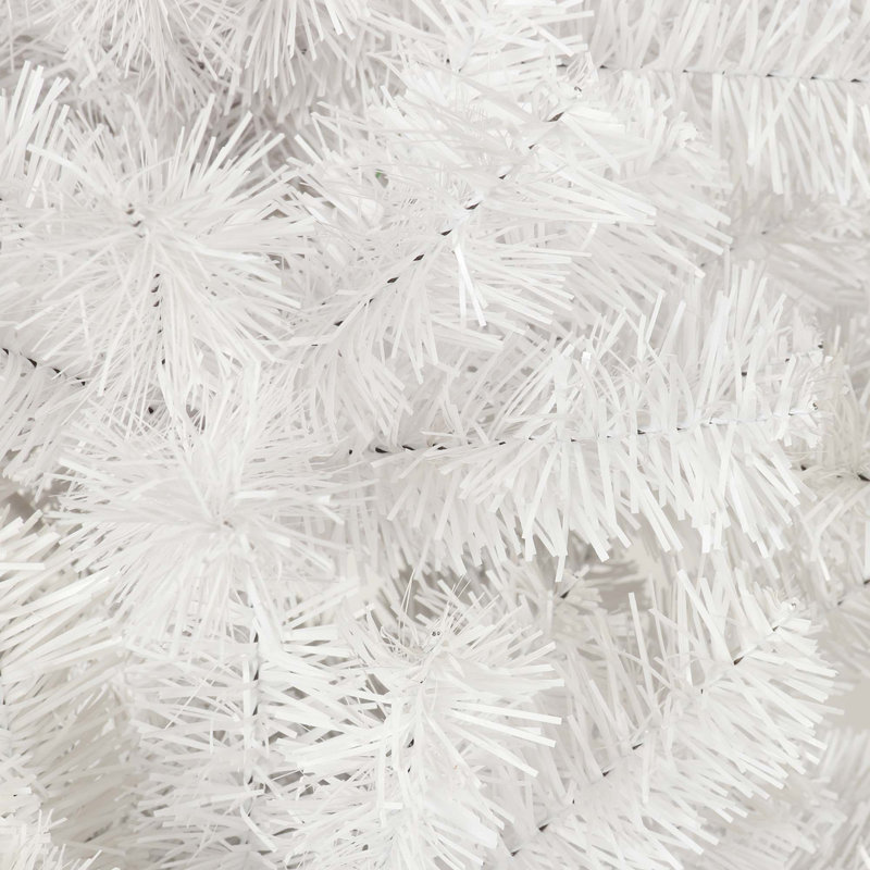 Arbre de Noël artificiel mince 7,5 pi avec base en métal pliable