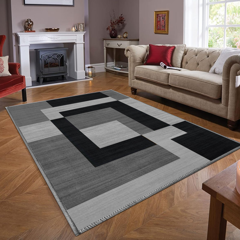 Brysa Geometric Machine Tufted Area Rug, Rectangle 60 x 110cm