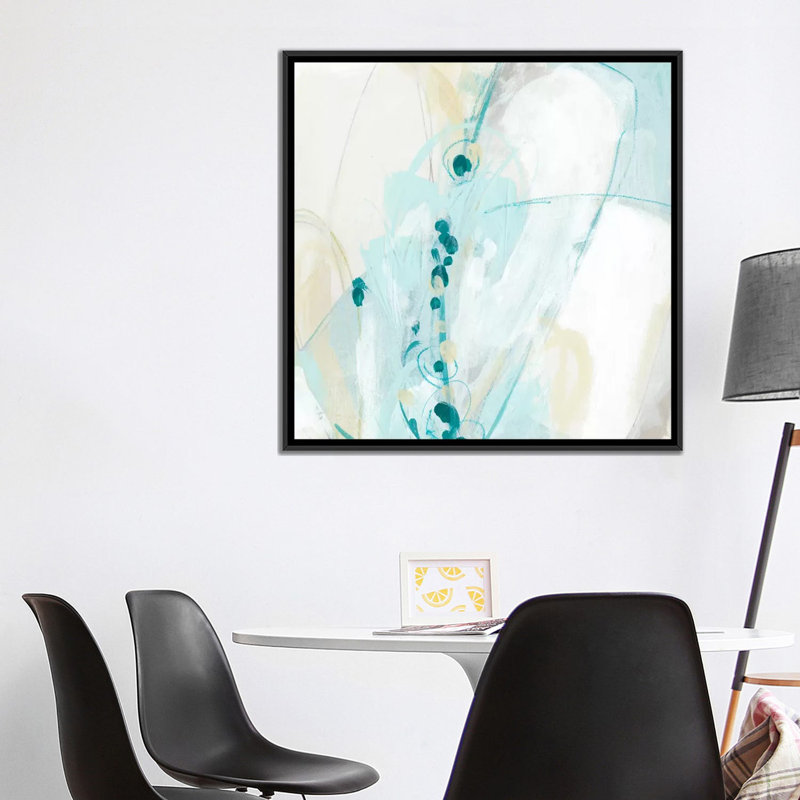 « sea story iv », impression sur toile, H 37 po x l 37 po x P 1,5 po, Toile avec cadre noir, Pas de tapis