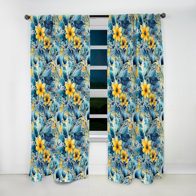 Motif cachemire Watercolor Dreams - Rideau floral - Rideau floral obscurcissant - 1 panneau