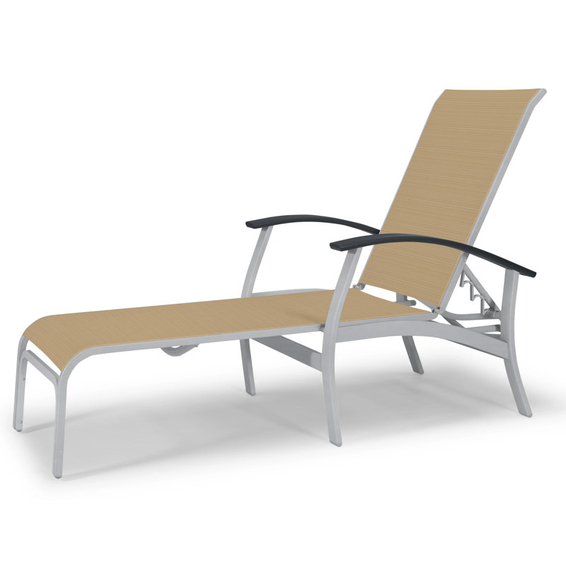 Askar Outdoor Rust-Resistant Metal Chaise Lounge, Forest Forest Green 22D Sunbrella®, Classic Graphite P30, Textured Kona
