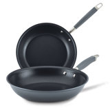 Anolon Advanced Home 10.25 & 12.75-Inch Aluminum Frying Pan 2 Piece Set, Onyx