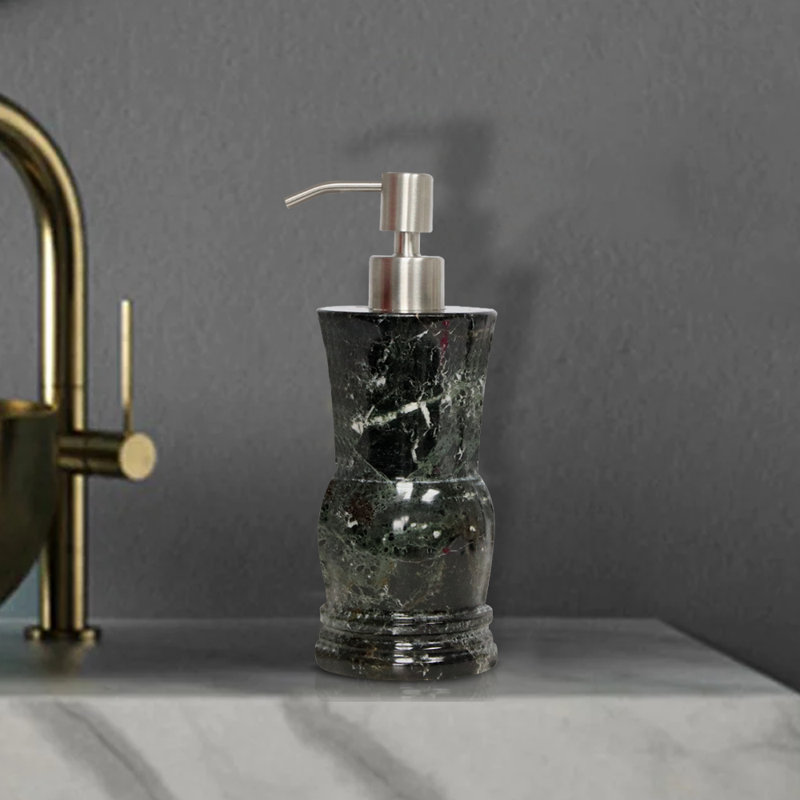 Distributeur de crème en marbre Audane, Noir / Chrome