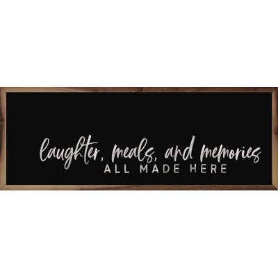 «Laughter Meal Memories Black» sur bois