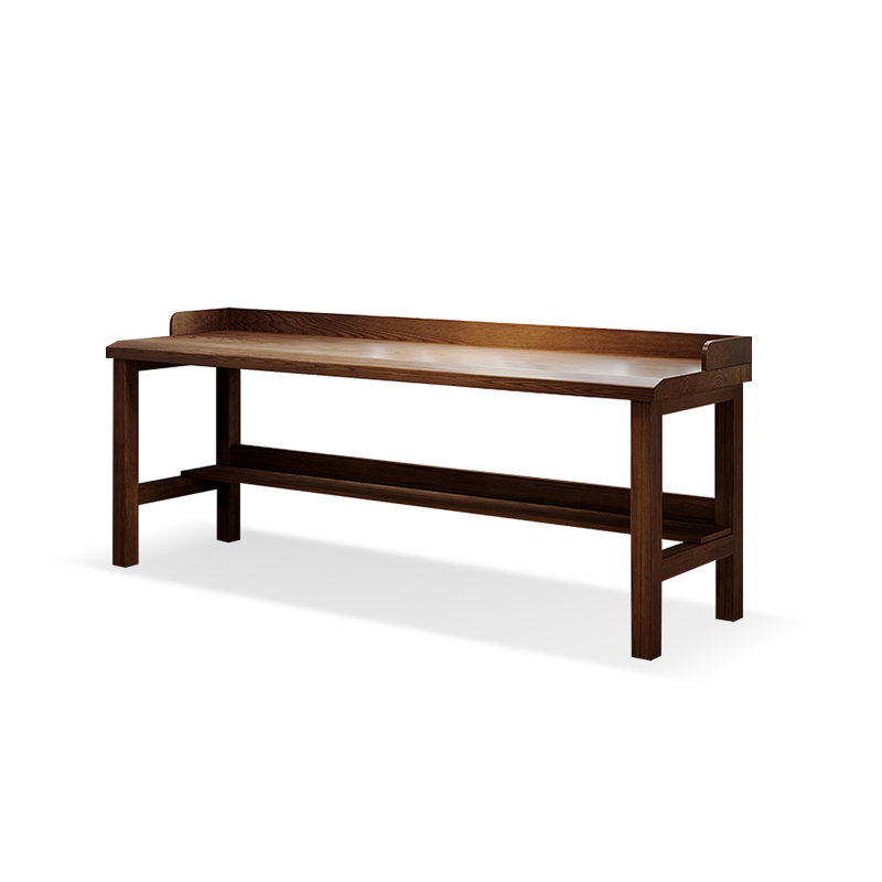 Bureau rectangulaire en bois massif brun noisette, H 31,5 po x l 62,99 po x P 23,62 po