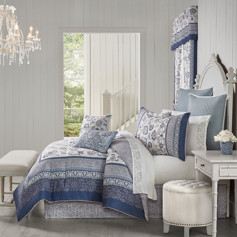 Ensemble de couvre-lit 4 pièces Chelsea, Gris, Édredon grand + 3 pièces supplémentaires