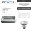 Évier de cuisine en acier inoxydable de calibre 16 de profondeur 16 "avec crépine à grille 16 po Dowell