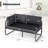 Patio Loveseat w/ Removable Pillows & Seat Cushion Side Armrest Metal Frame