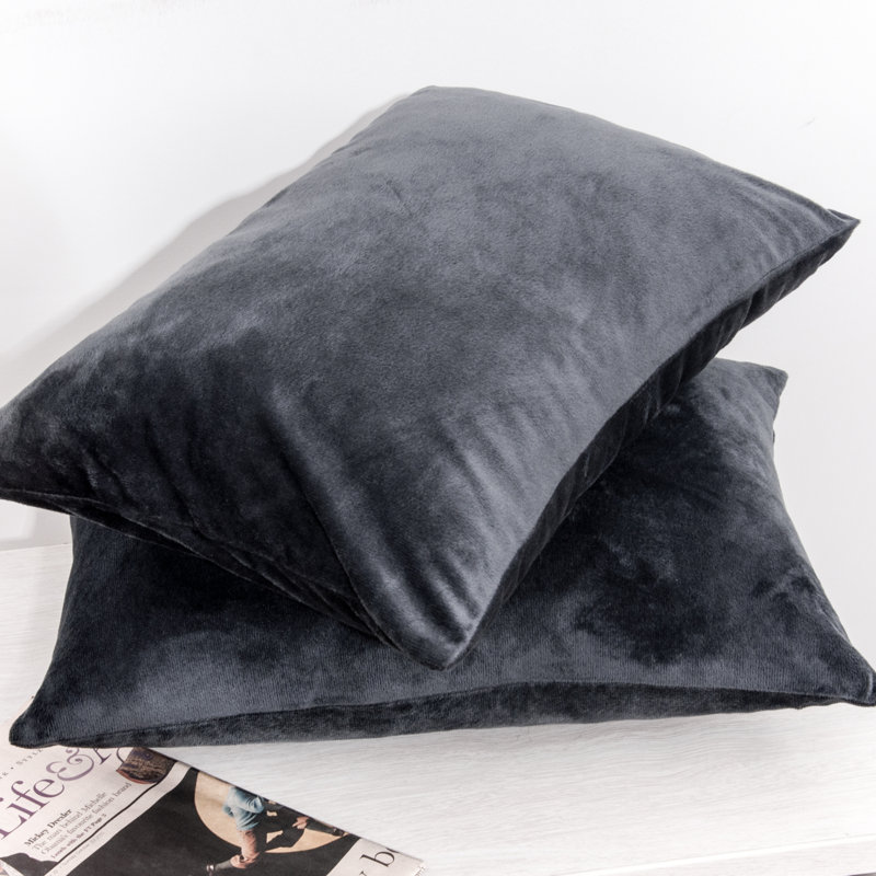Taies d'oreiller à fermeture à glissière, taies d'oreiller en flanelle de velours de luxe, très doux - NTBAY, 20 po x 36 po