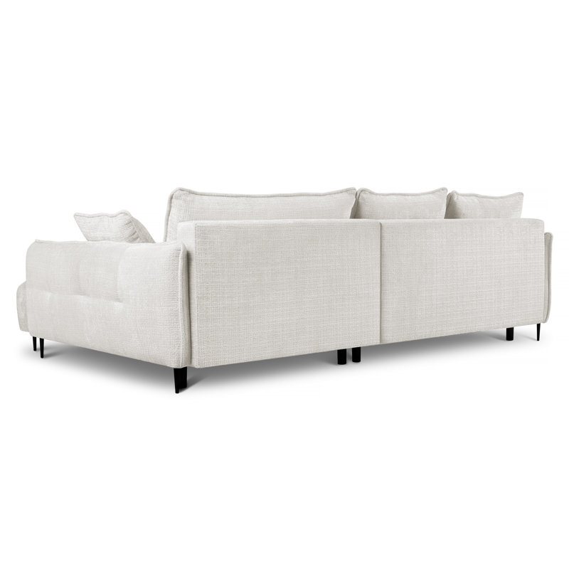 Bairo 3 Seater Fabric Reclining Chaise End Sofa, Right Hand Facing, Cream