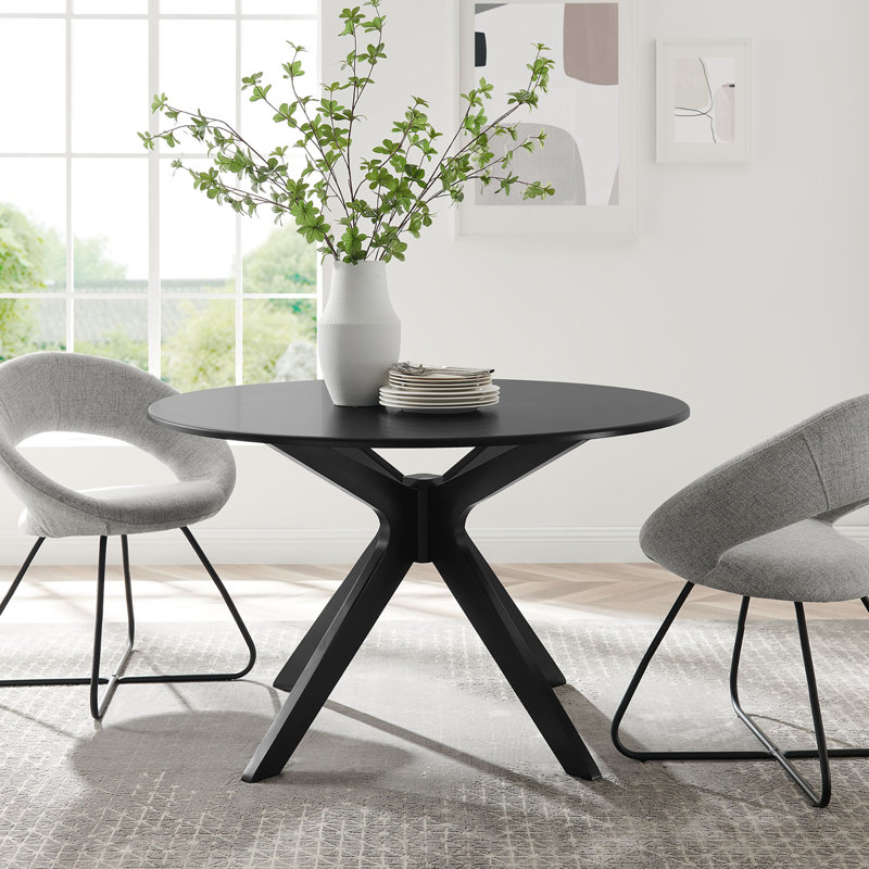 Traverse 47" Round Dining Table, Black, 47" W x 47" L