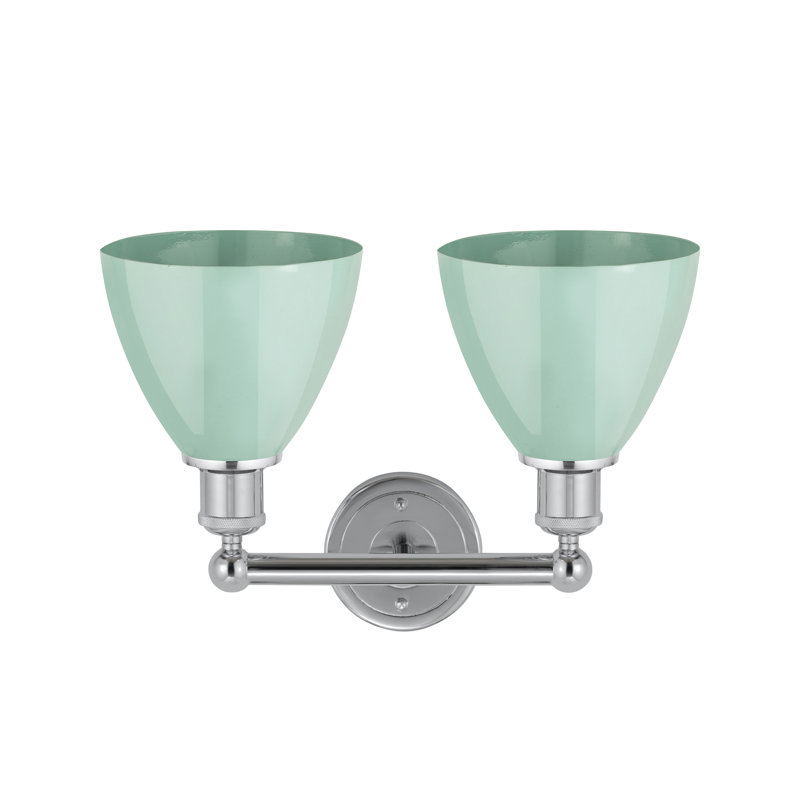 Éclairage pour meuble-lavabo à 2 lumières Arpita, Chrome poli, Écume de mer
