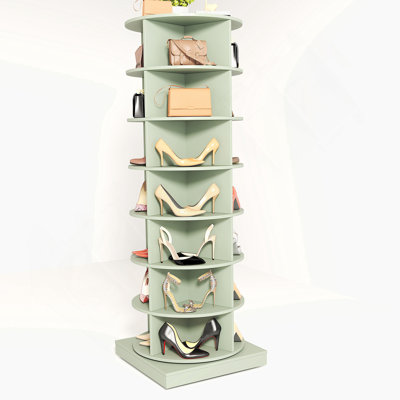 Green 360 Rotating Shoe Cabinet 7 Layers