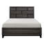 Ensemble de chambre à coucher grand lit, rangement de tiroir, gris, ensemble de 3 pièces avec 2 tables de chevet-128121177