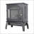 Electric Fireplace Stove with 3D Flame &amp; Remote | Antique Black | Freestanding