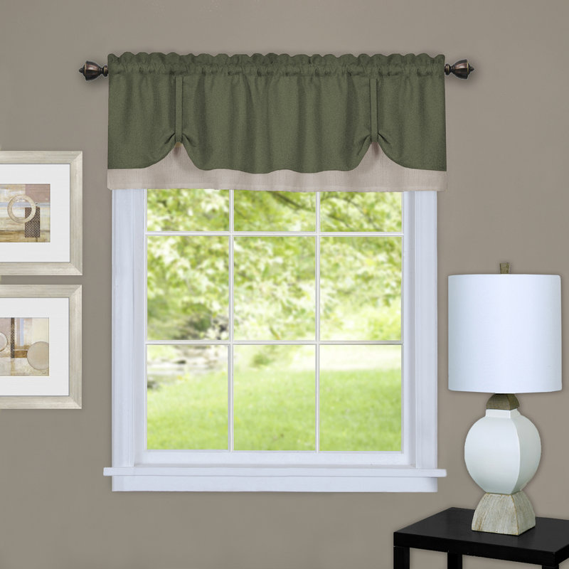 Cantonnière sur mesure 58 ", Vert / Brun clair