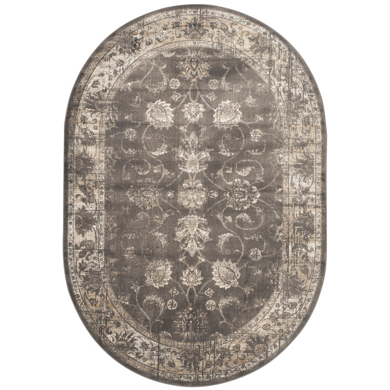 Vishnu Vintage Performance Oriental Rug, Oval 5'3" X 7'6" 