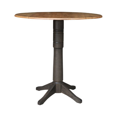 Sturges Drop Leaf Solid Wood Pedestal Dining Table by Canora Grey