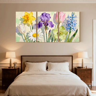«Plants & Flowers Floral Garden Art», ensemble de 3 impressions sur toile
