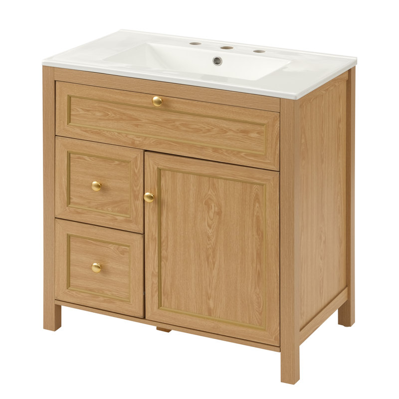 Meuble-lavabo en bois naturel 30 po Modern