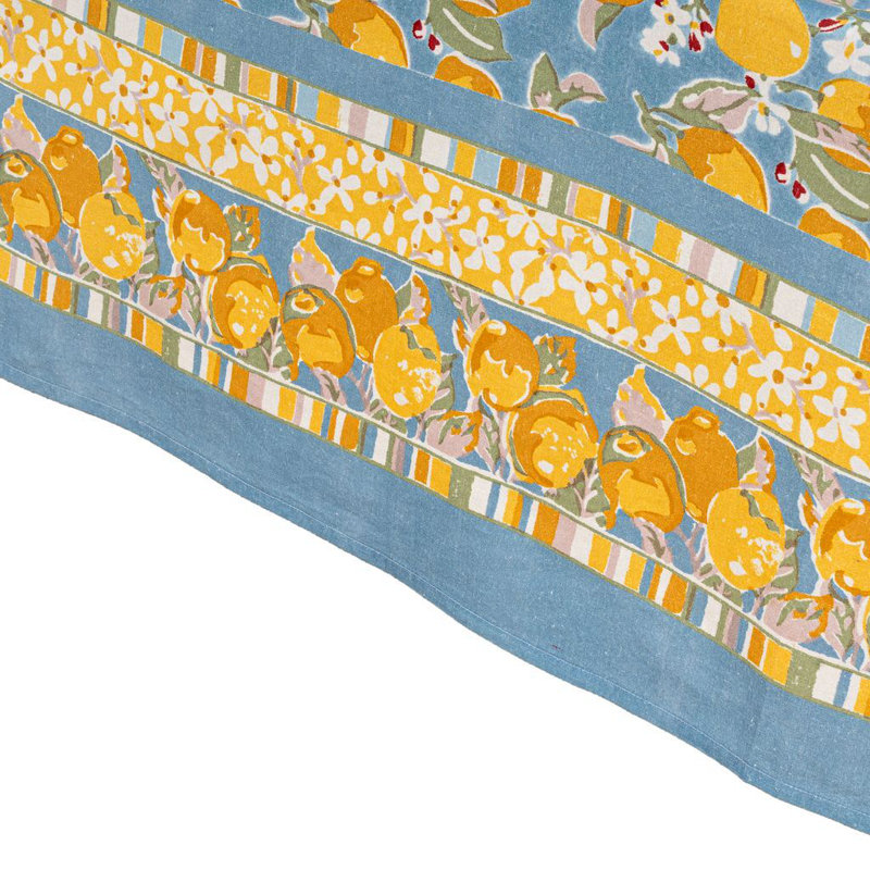 Citron Handmade Floral, Blue/Yellow, 142" L x 71" W