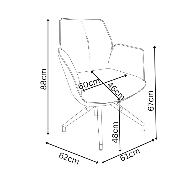 Armonia Fabric Swivel Dining ArmChair, Green