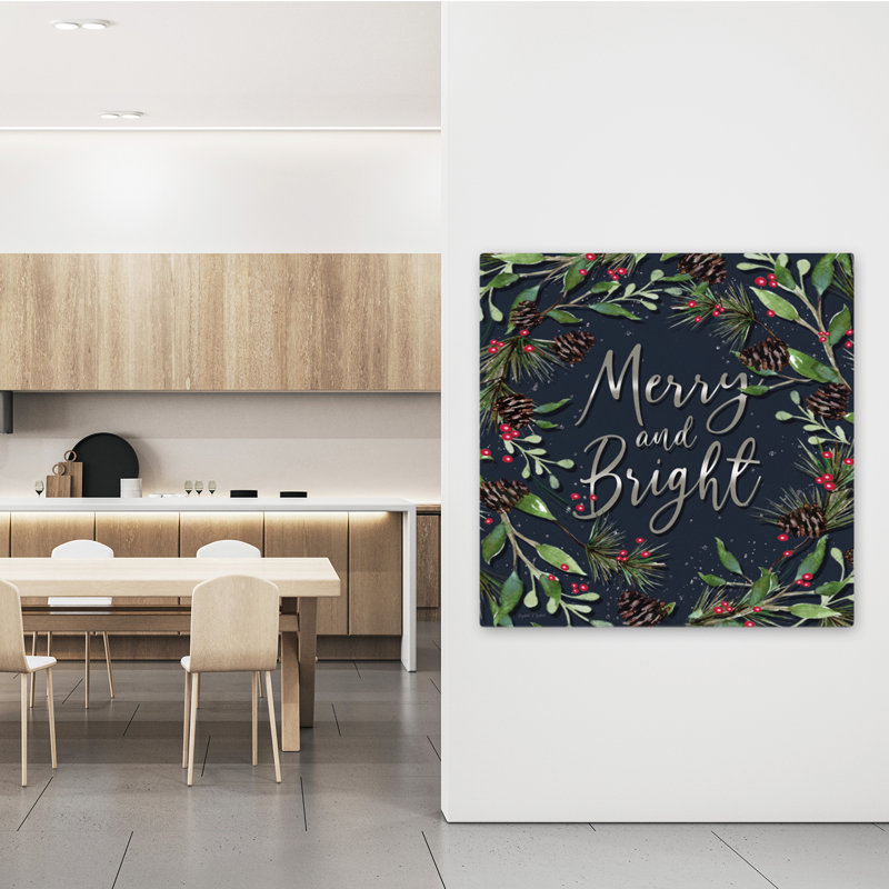 Merry And Bright Modern Farmhouse Modern, H 48 po x l 48 po