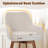 25" Swivel Upholstered Counter Stool with Solid Rubberwood Frame &  Full Back Arms-1085626199