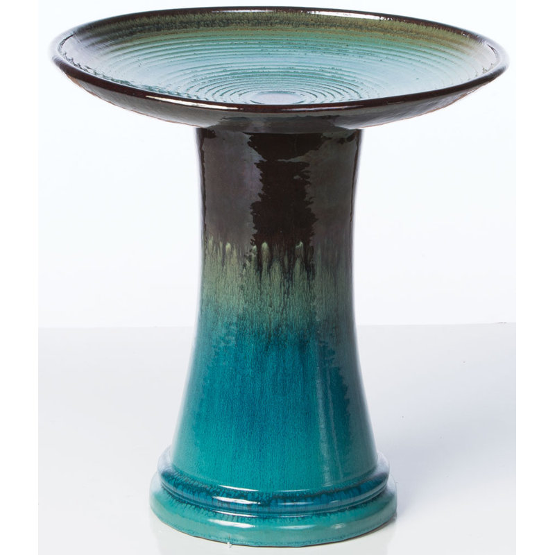 Ceramic Pedestal Birdbath