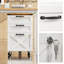 Classeur Farmhouse avec serrure, classeur mobile sur roulettes pour format A4 / lettre