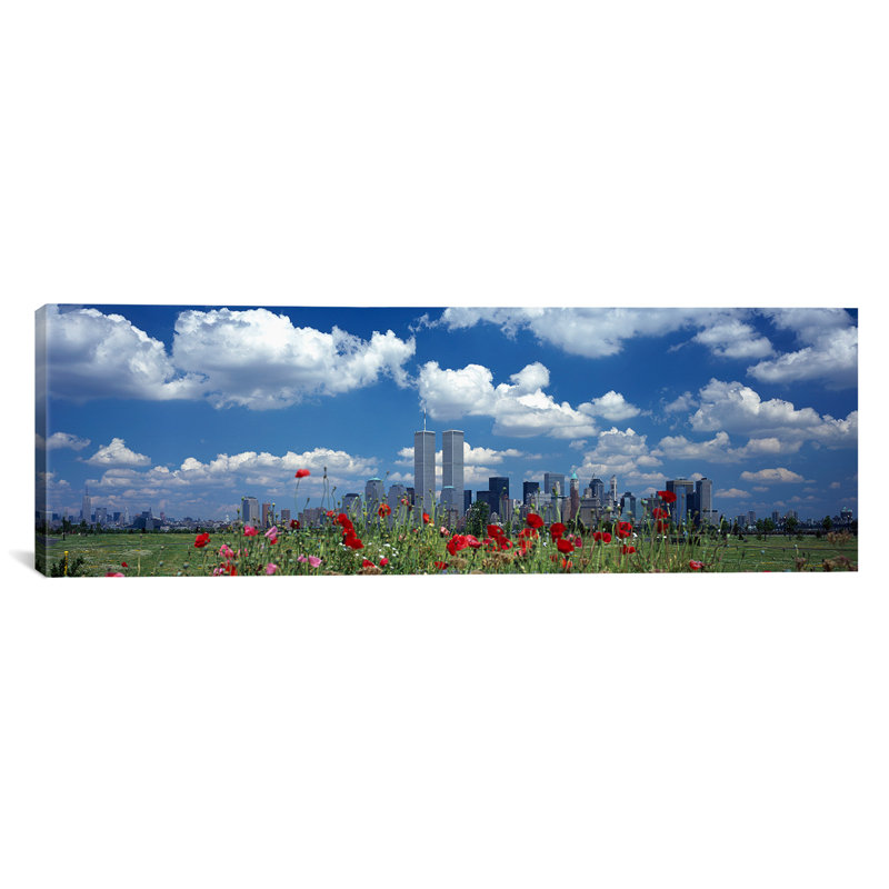 «Manhattan, Twin Towers, New York City», reproduction de photo sur toile, H 20 po x l 60 po x P 1,5 po, Toile tendue