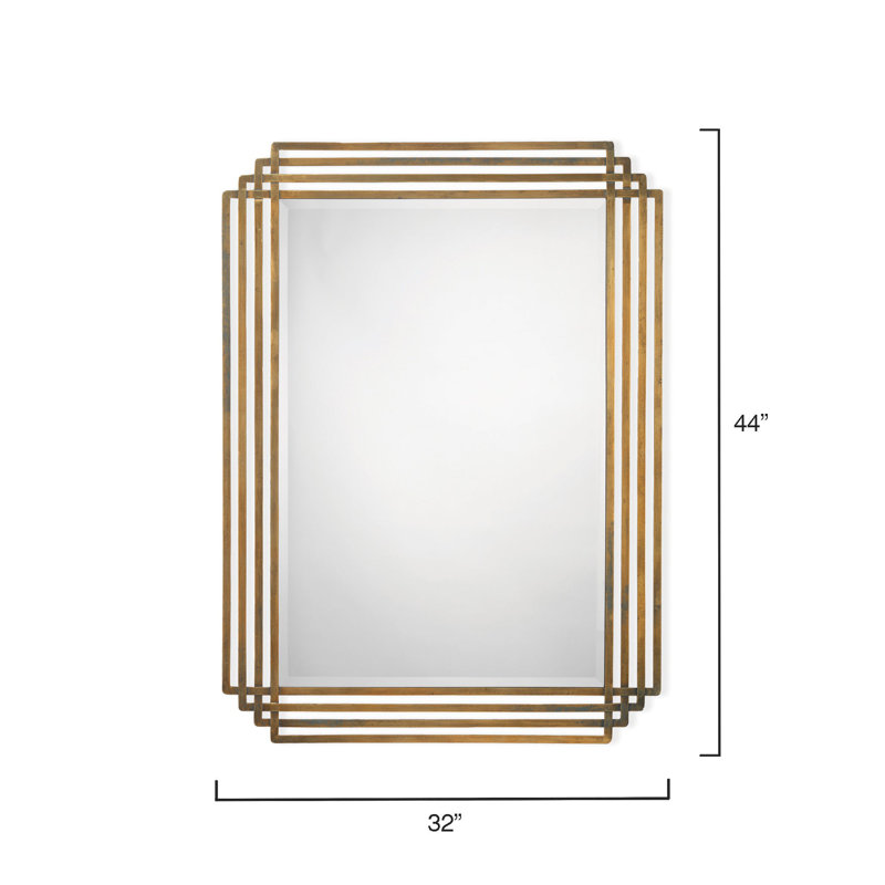 Serai Mirror Non-beveled mirror, Antique Brass