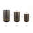 3pc Hurricane Candle Holders Set, Pierced Black with Gold Interior