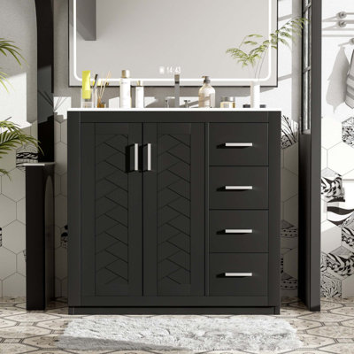 Meuble-lavabo 36 po avec lavabo en céramique