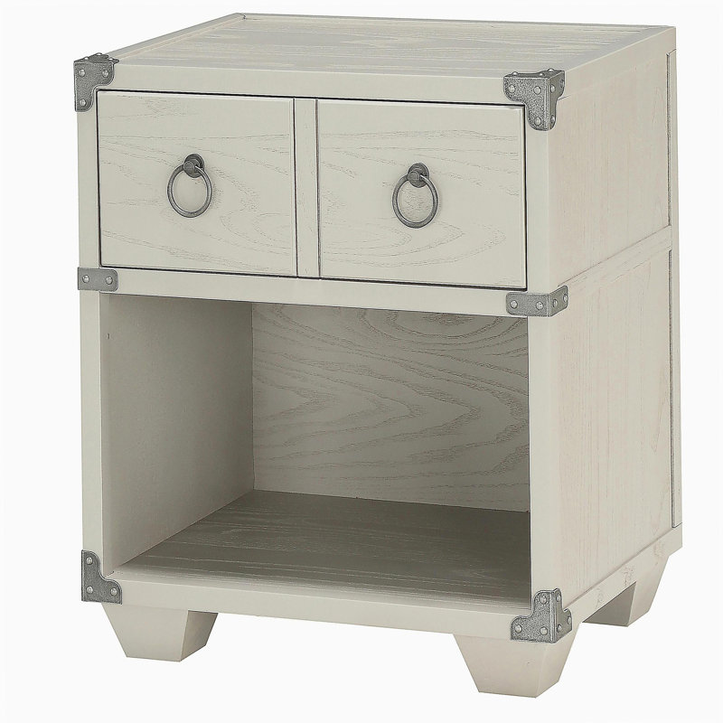 Grey 1-drawer Nightstand