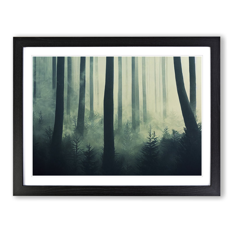 Illuminating Summer Forest - Single Picture Frame Painting, Black, 46cm H x 64cm W x 2cm D