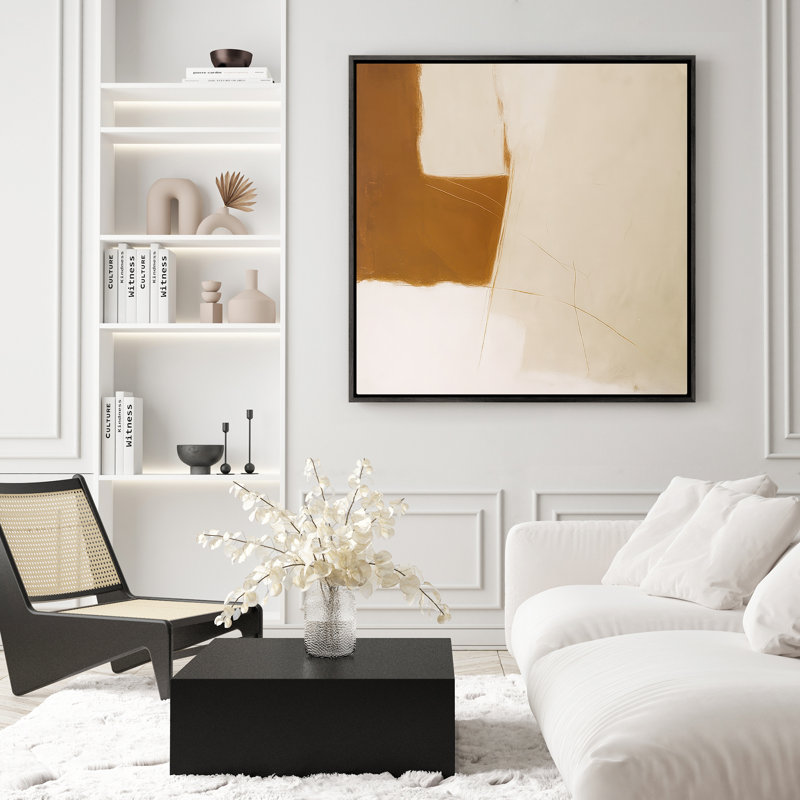Art mural encadré abstrait rétro antique classique pour chambre à coucher, H 24 po x l 24 po, Noir, noir, noir, noir