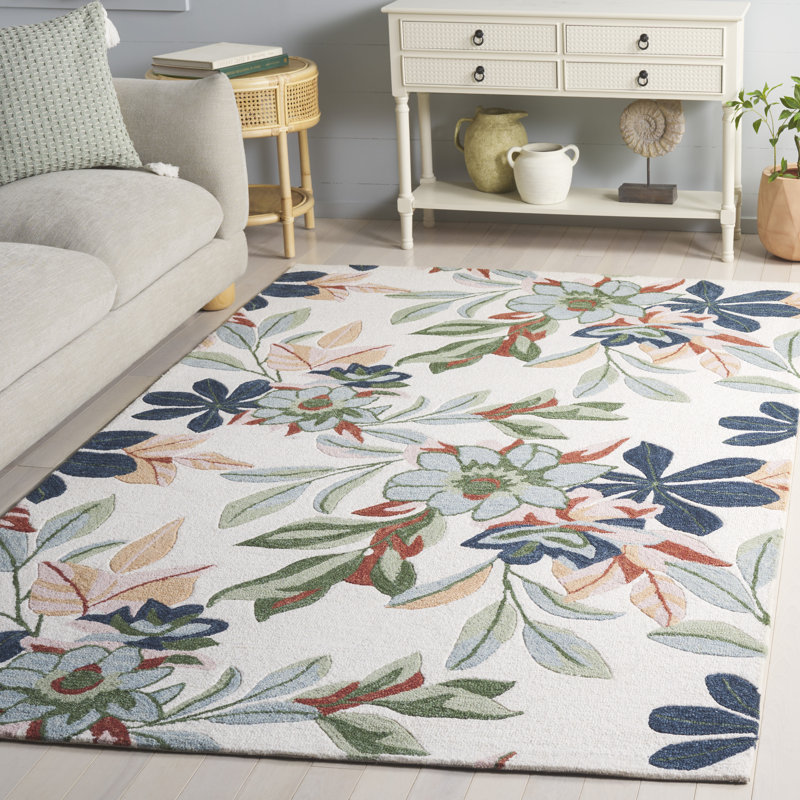 Jardin 768 Hand Tufted 80% Wool; 20% Cotton Floral Rug, Rectangle 5' x 8'