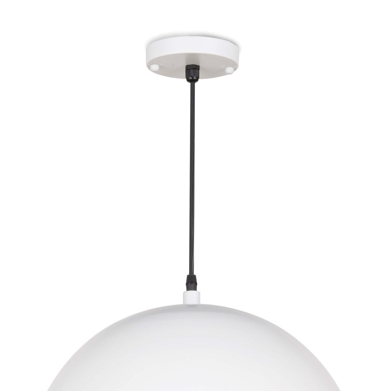 Sigmund Pendant, White, 9" H x 15" W x 15" D