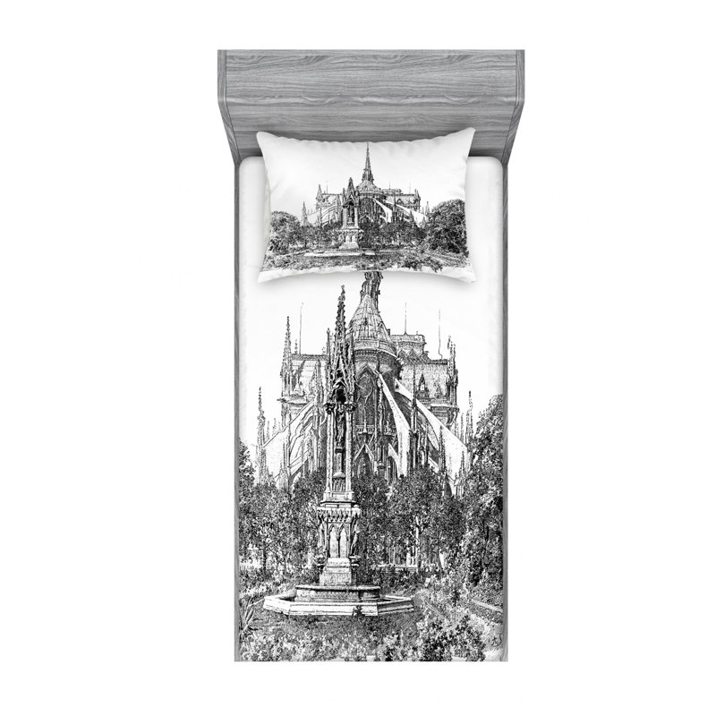 Ensemble de draps Notre Dame, Ensemble de draps pour lit simple TG avec drap-hou