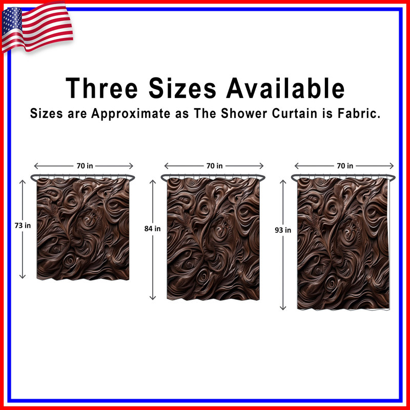 Rideaux de douche Intricate Brown Swirls, L 70 po x H 84 po