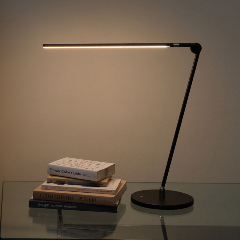Libra 39 in. Dimmable LED Industrial Desk Lamp with USB-C Port and Adjustable Lamp Head, Black