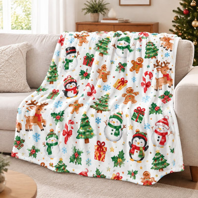 Couverture de flanelle 1Pcs Christmas Literie et articles de canapé