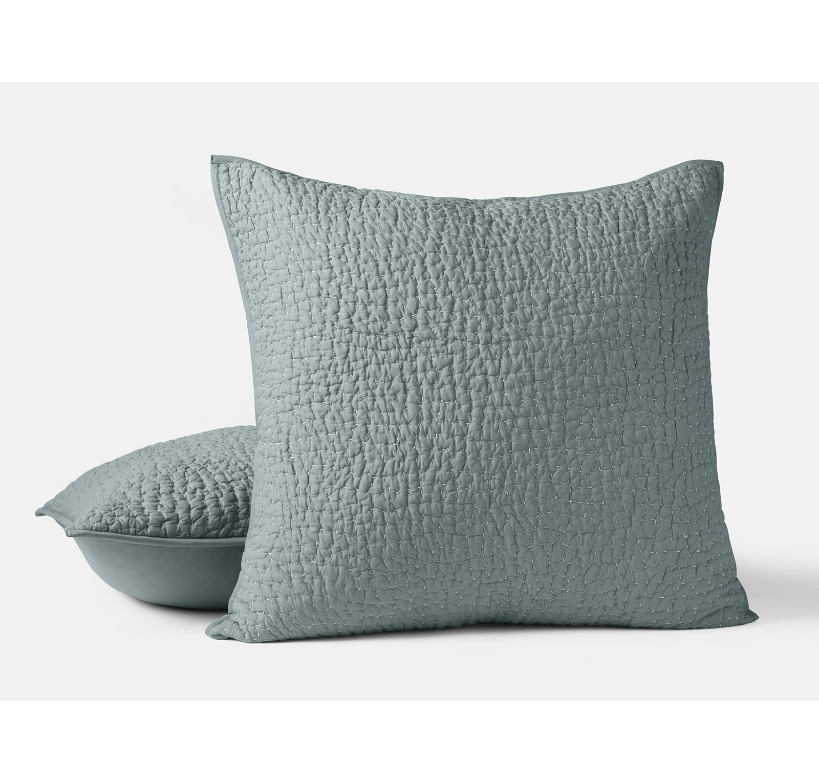 Pebbled Organic Cotton Shams, Lagoon