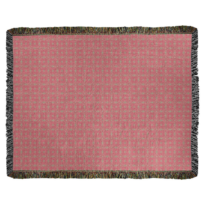 Couverture en coton tissé Katelyn Elizabeth, l 50 po x L 60 po, Rouge / Vert