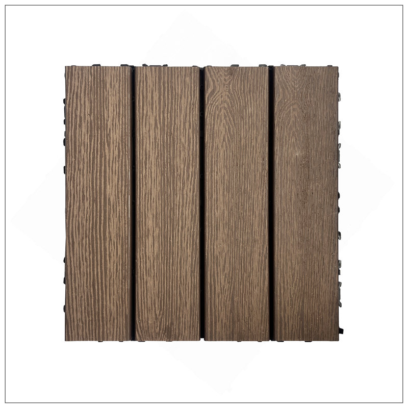 Carreaux de terrasse en bois et en plastique composite, ensemble de 20, emboîtables, durables, imperméables, pour une utilisation intérieure et extérieure, 12 po x 12 po